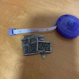 Vintage House For Sale Sign Silvertone Realtor Brooch